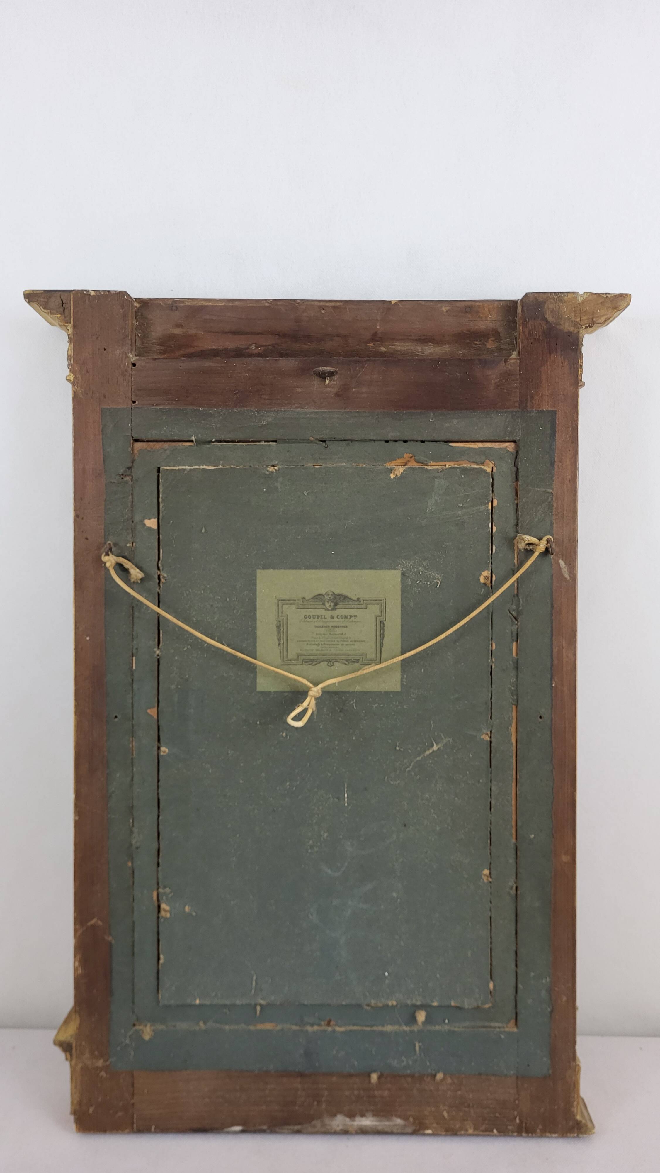 19th century gilded wooden mirror from Maison Goupil & Cie