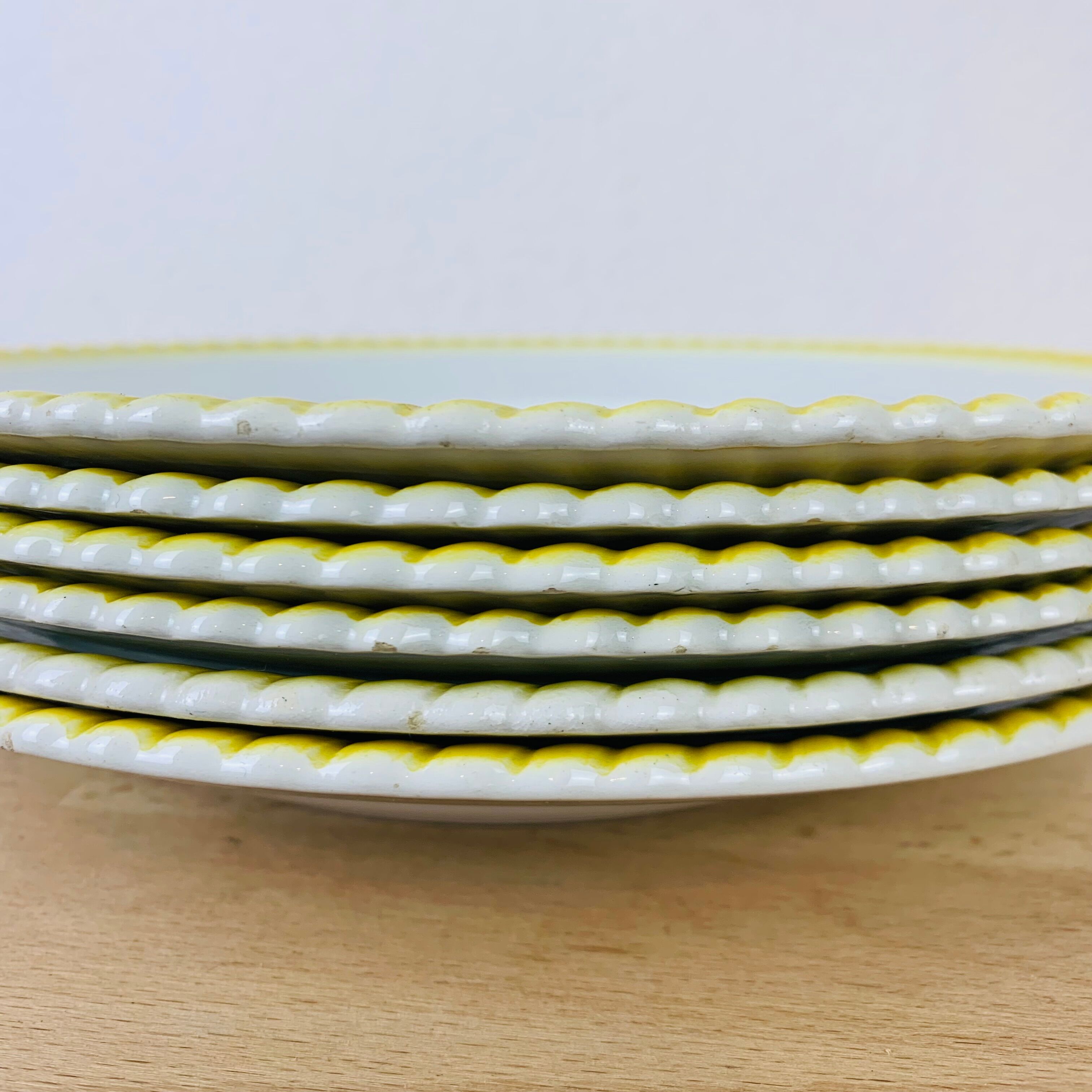Set of 6 vintage earthenware dinner plates.