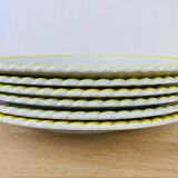 Set de 6 assiettes plates en faïence vintage