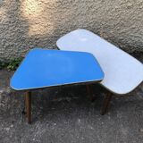 Lot of two vintage coffee tables feet compass