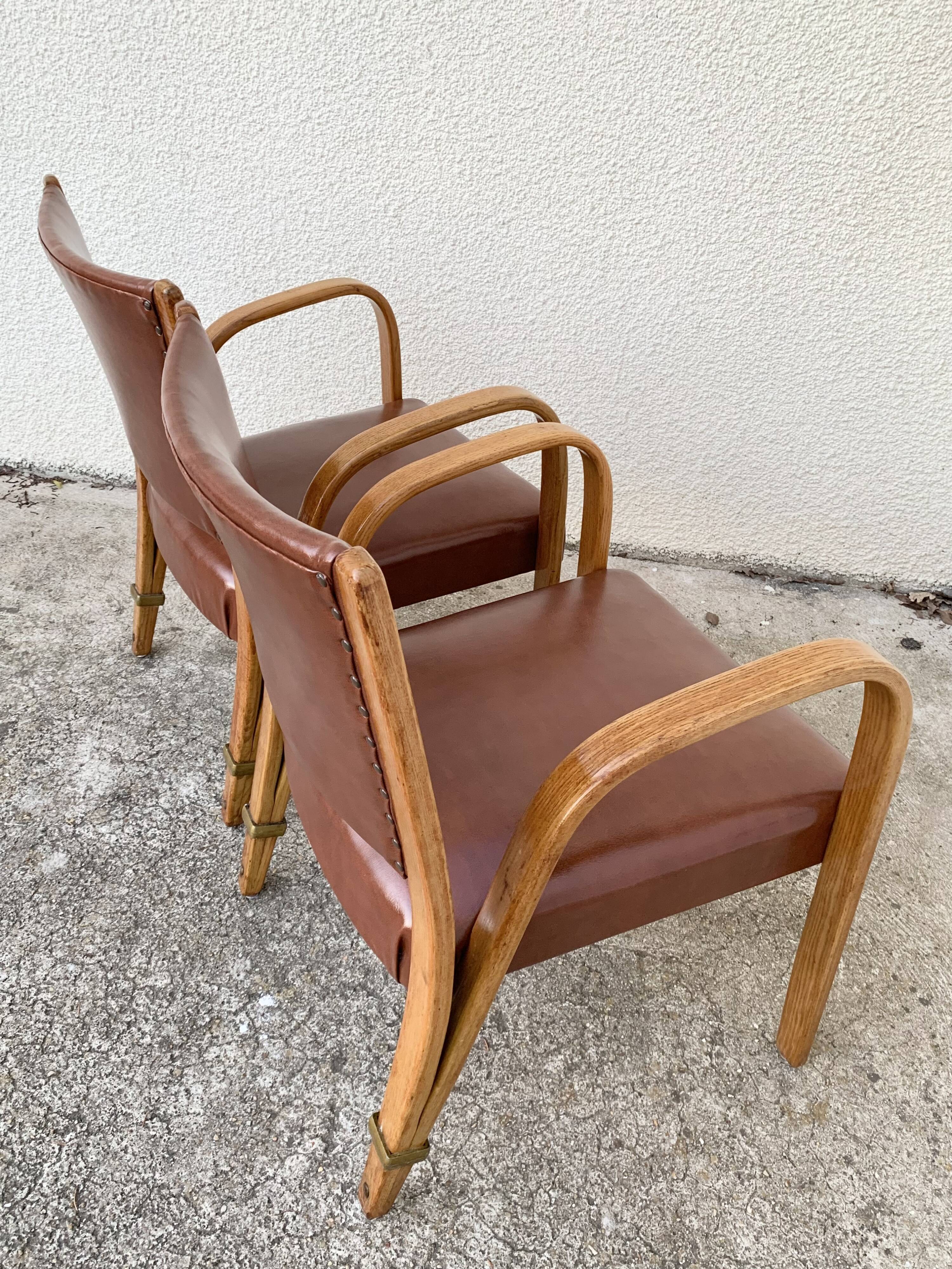 Bridge Bow Wood Armchairs 1950