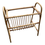 Rattan and bamboo magazine rack