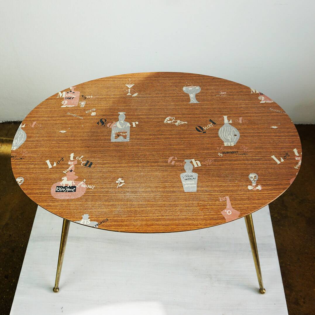 Oval coffee table from the 1950s by Ilse Möbel Germany.