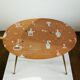 Oval coffee table from the 1950s by Ilse Möbel Germany.