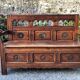 Breton chest bench carved from the early 20th century in solid oak.