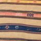 5x8 Cream & Navy Blue Striped Pattern Kilim Rug, 152x234Cm