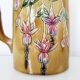 1900 earthenware pitcher with pink flowers