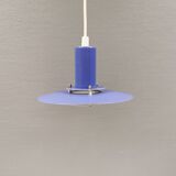 A blue minimalist hanging lamp from Lyfa Denmark 1980s.