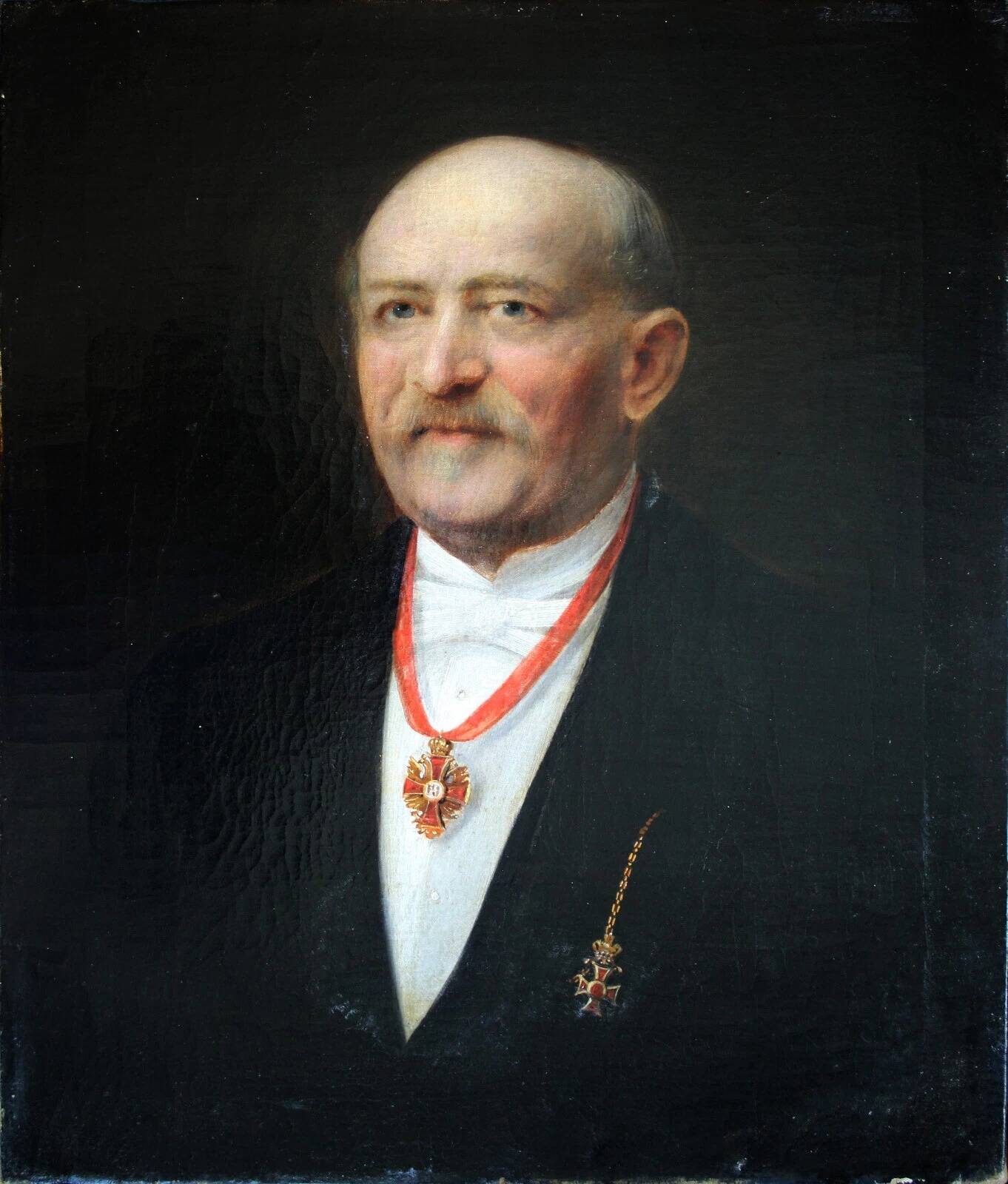 Distressed 19th Century Gentleman Portrait Painting