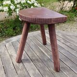 old wooden shepherd's stool tripod half-moon