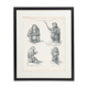 Old engraving of Primates: Ourang Outang, Lotong, Proboscis Monkey, Great Baboon