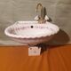 Small vintage sink paris porcelain les bains decorated with peach blossoms