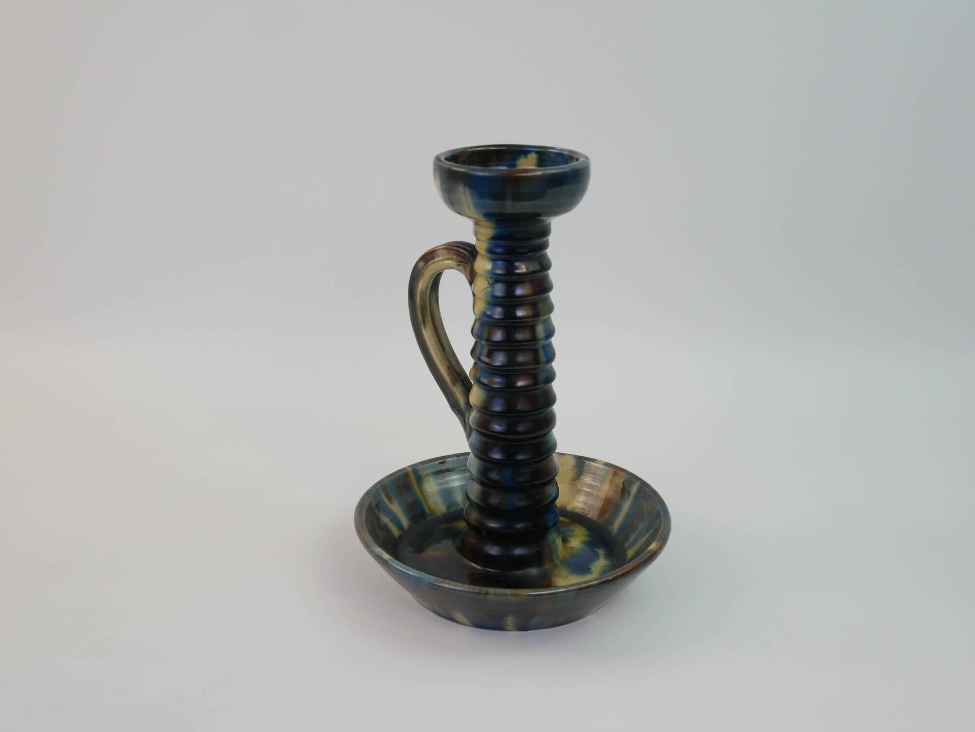 Impressive Vallauris ceramic candle holder signed FPP Vallauris France