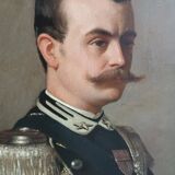 Antique painting portrait of a military gentleman, Arturo FALDI (Florence 1856-1911)