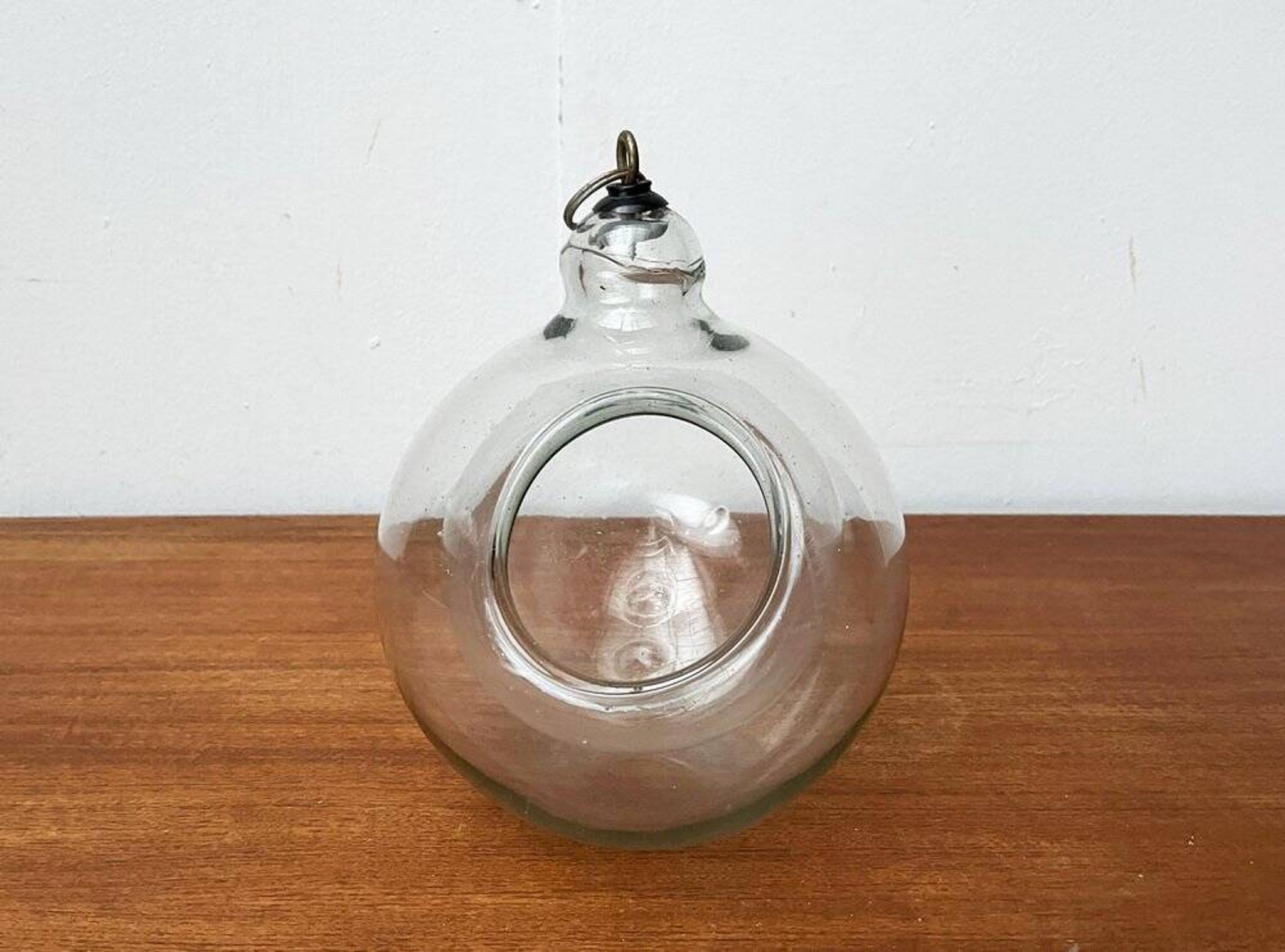 Mid-century glass hanging planter, 1960s
