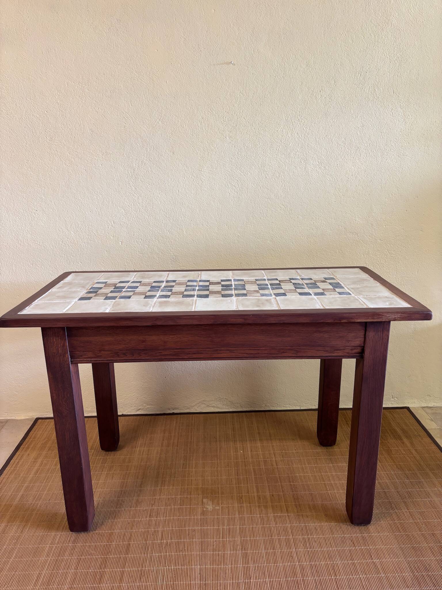 Side table wood & ceramics