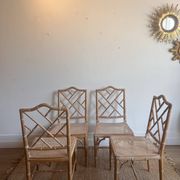 Set of 4 ‘Faux Bamboo’ Chippendale Chairs Vintage