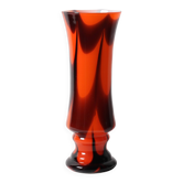 Vase vintage en verre de Murano bicolore orange et marron / Italie / années 1970
