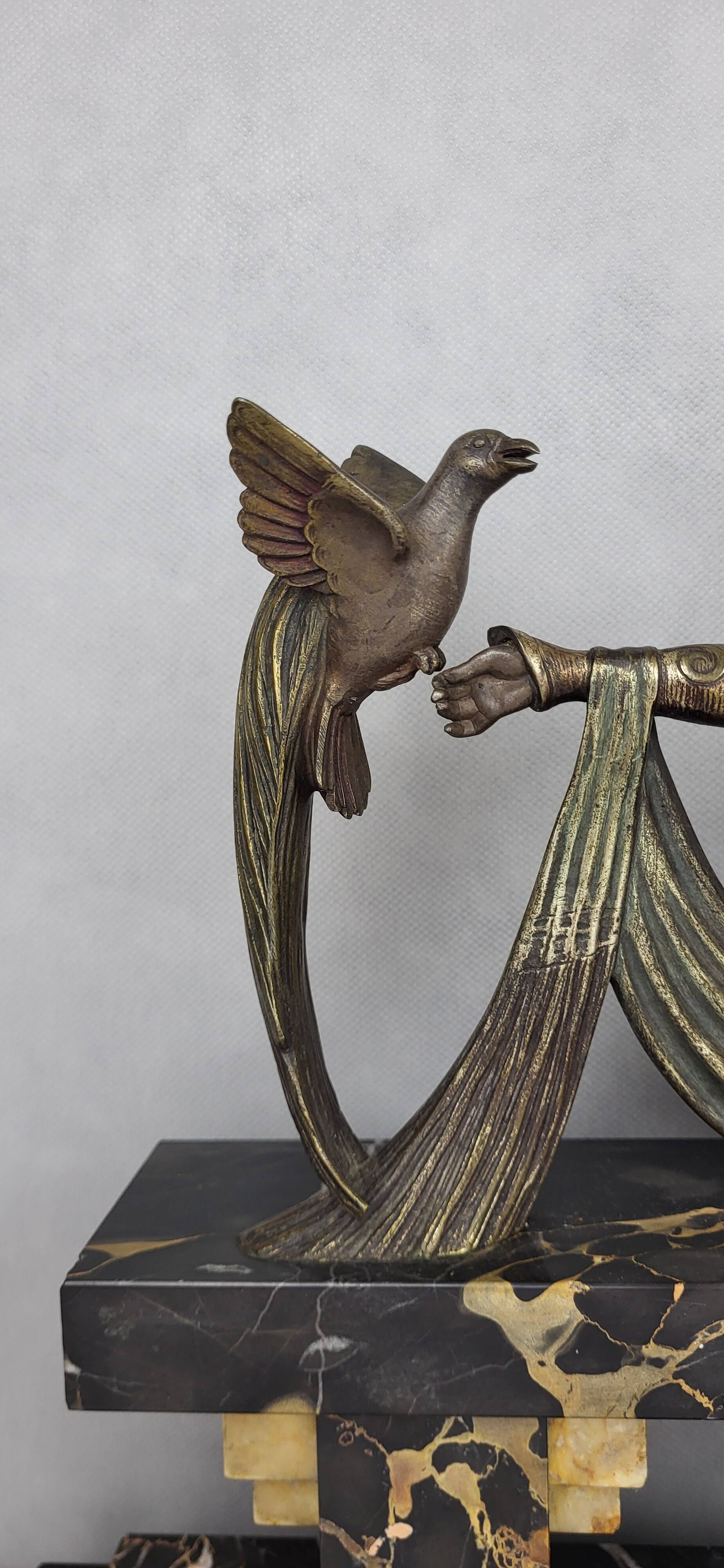 Art Deco bronze sculpture signed H. Molins