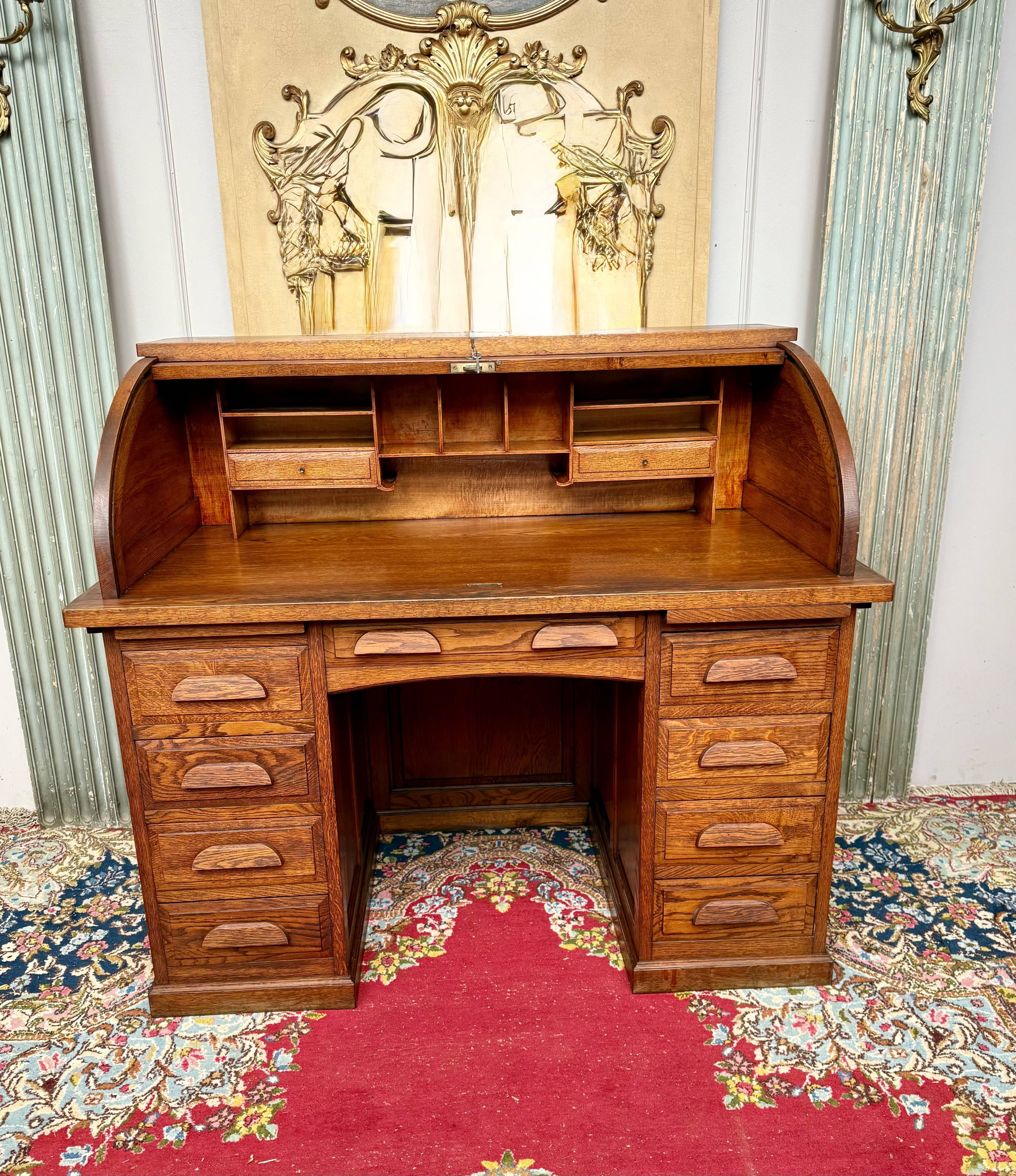 American desk in solid oak