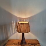 Stoneware and rope lamp