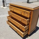 Old Art Deco chest of drawers 4 drawers and marble top