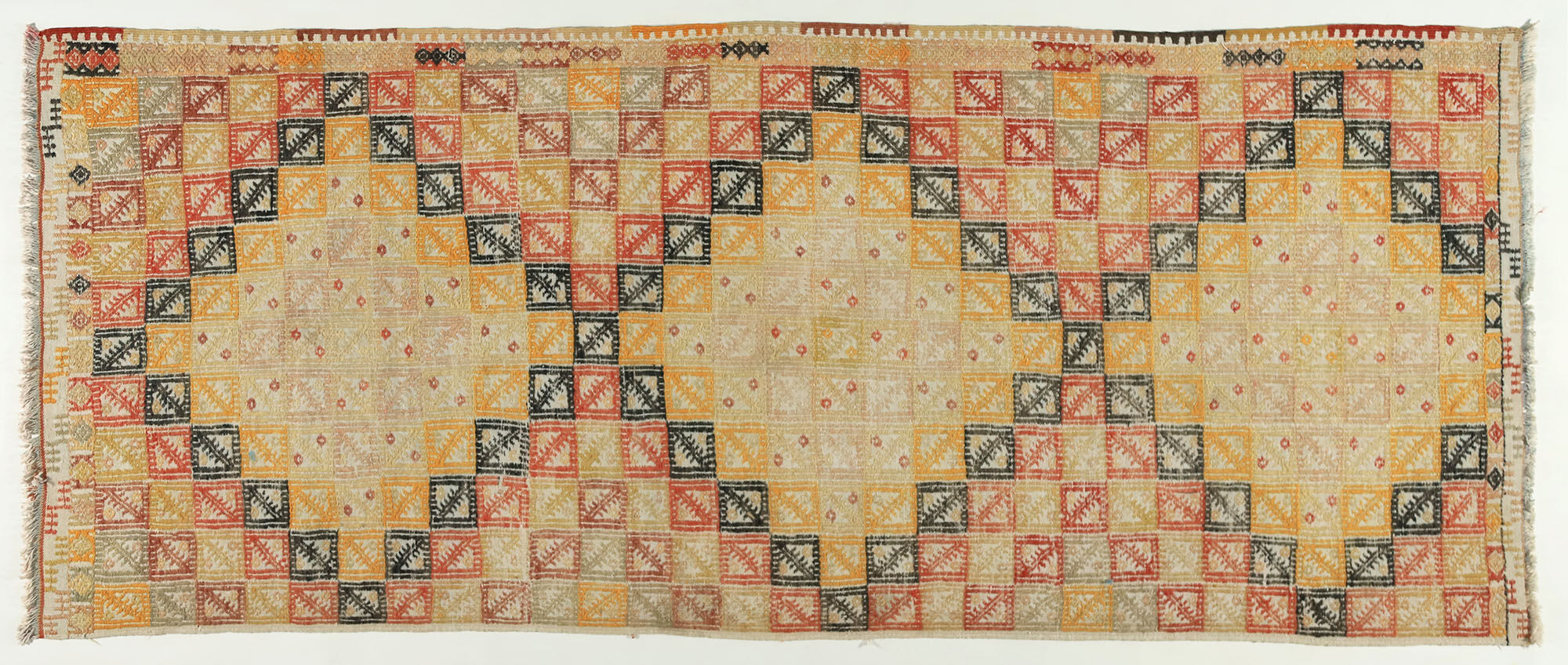 Anatolian handmade kilim rug 238 cm x 92 cm