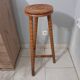 Pedestal table turned wooden stool vintage 50s