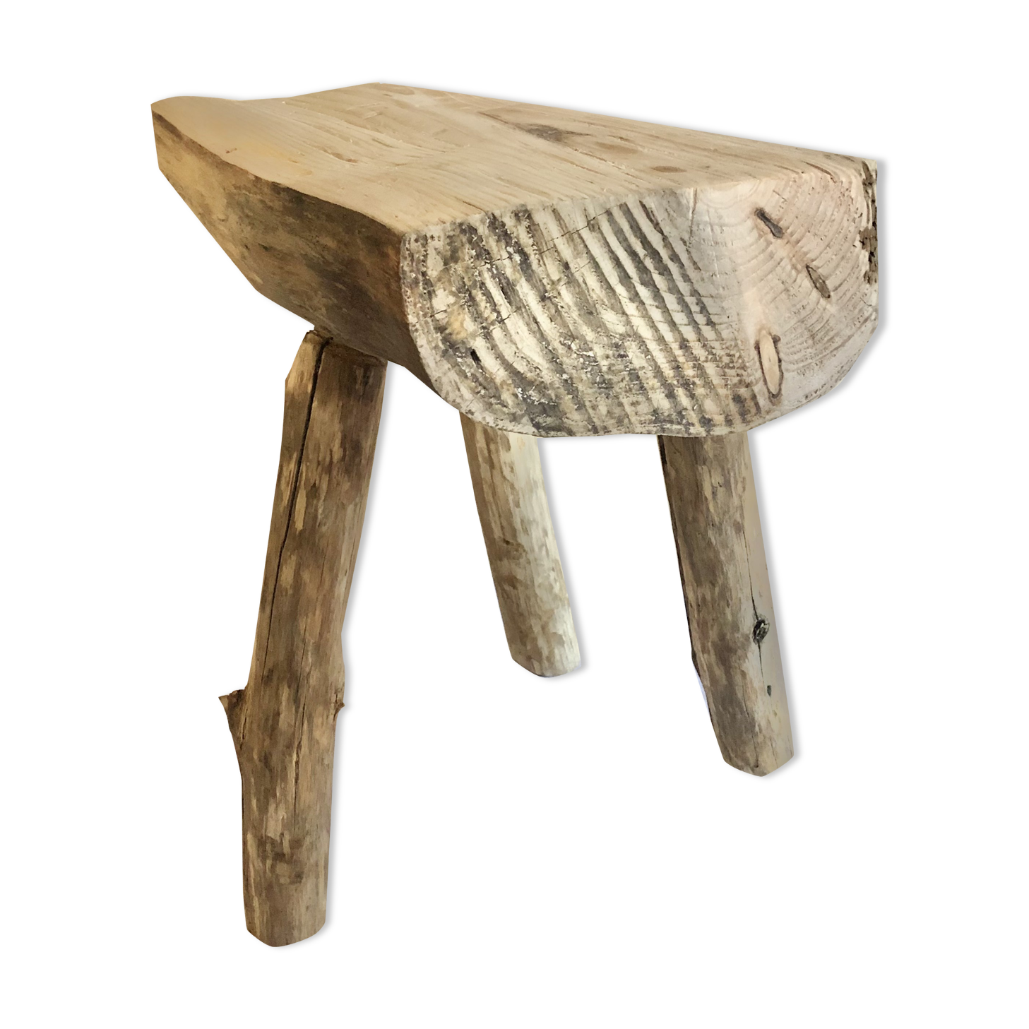Brutalist tripod farm stool
