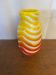 Vintage Pop Art Ceramic Vase, Yellow, Orange, Red, Made in Italy, 1970s