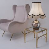 Lampe de table antique en verre mercure, galion et navire, soufflé à la main, années 1920, anglais, recâblé