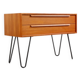 Commode en teck vintage Buffet mcm hairpins années 60 années 70