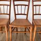 Set of 3 Luterma bistro chairs in beech wood effect canning 40s