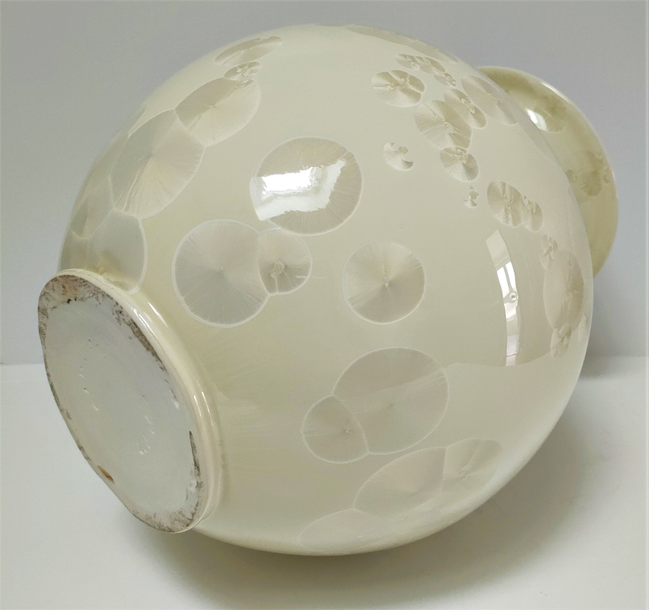 Ceramic vase with crystallizations by Bernard Guipouy stamped
