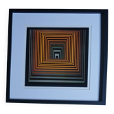 Tableau Vintage Art Optique - Victor Vasarely - Frame 40x40cm