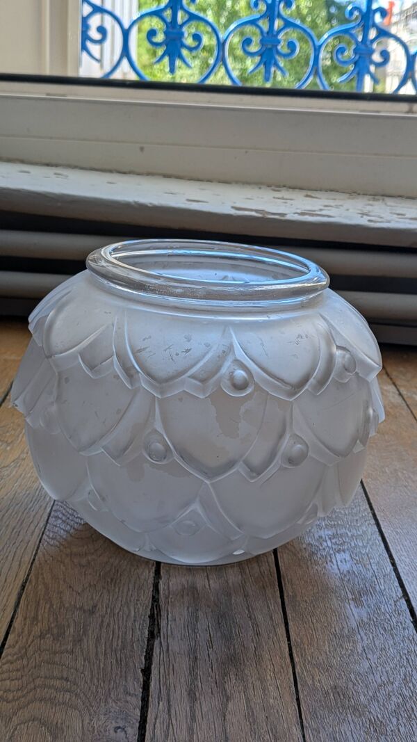 Vase en verre ''Pivoines'' signé Sabino