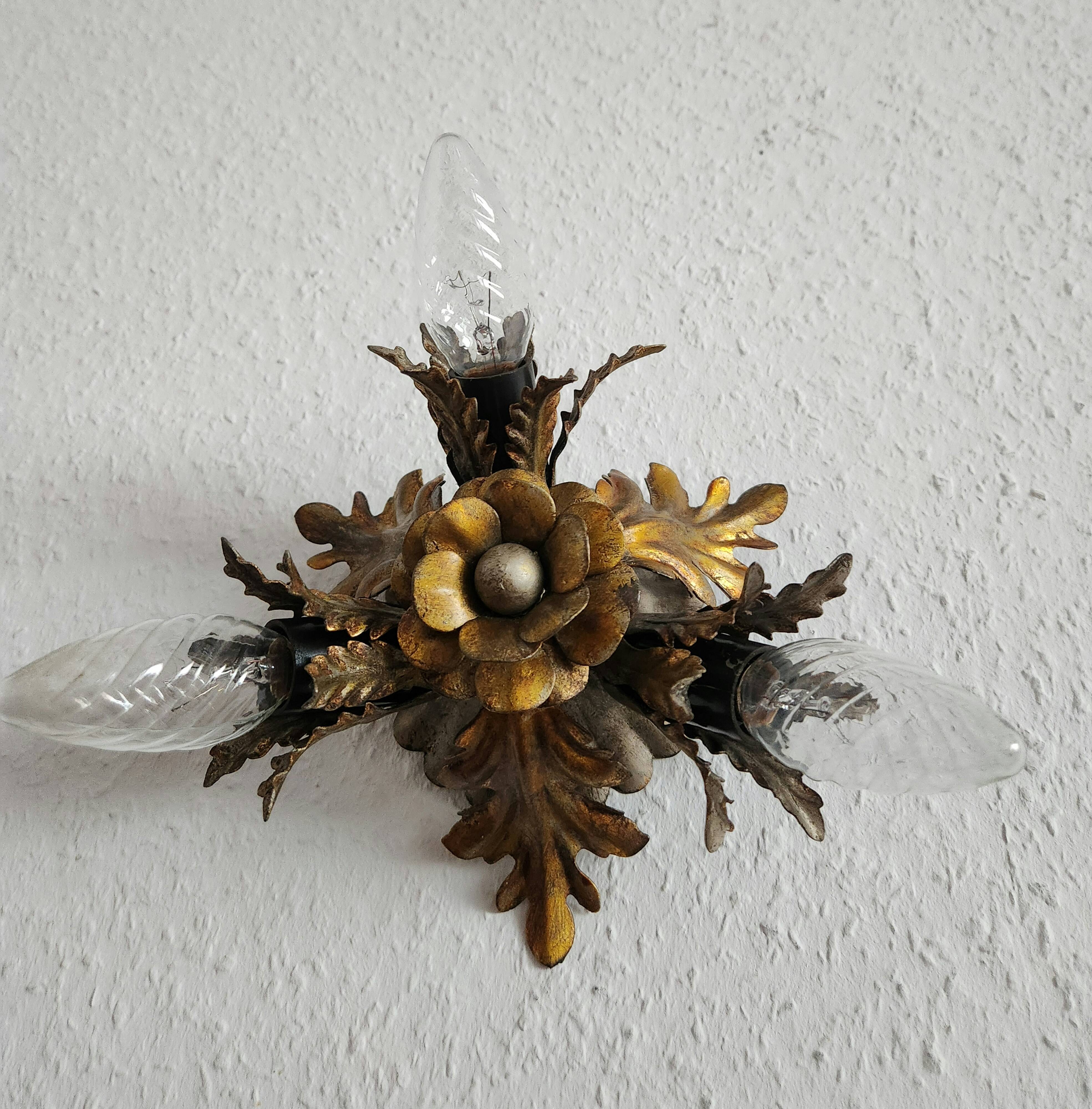 Gilded silver-plated Florentine ceiling lamps wall lamps Banci Florence