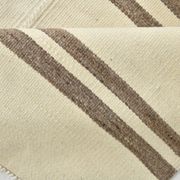 6x9 Cream & Brown Contemporary Vintage Kilim Rug, 184x282Cm