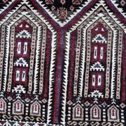 Tapis de prière vintage afghan Baluch fait main en laine – 95 x 142 cm