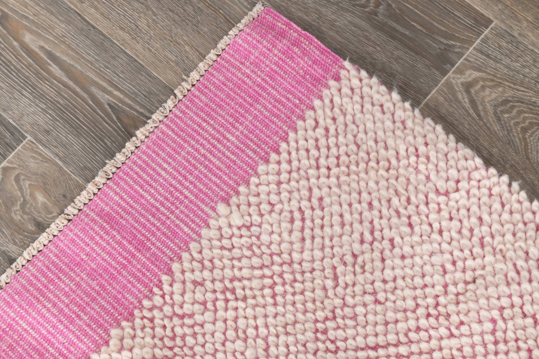 8x10 Rug For Living Room Pink & Beige Vintage Moroccan Rug, 259x301 Cm SKU. 34961