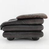 1970s Wiener Werkstätte Brutalist Letaher Adjustable Armchair