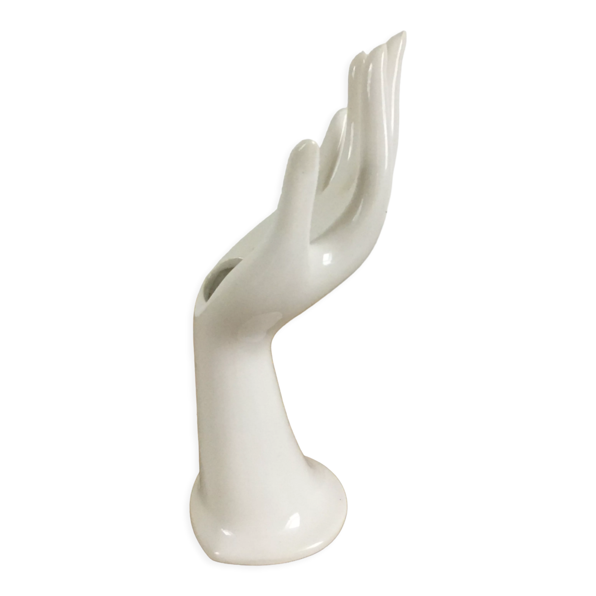 Vase soliflore hand white ring