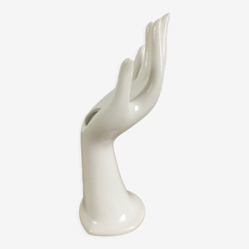 Vase soliflore hand white ring