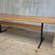 Vintage rectangular coffee table with a wooden top and black metal base, 1960s.
