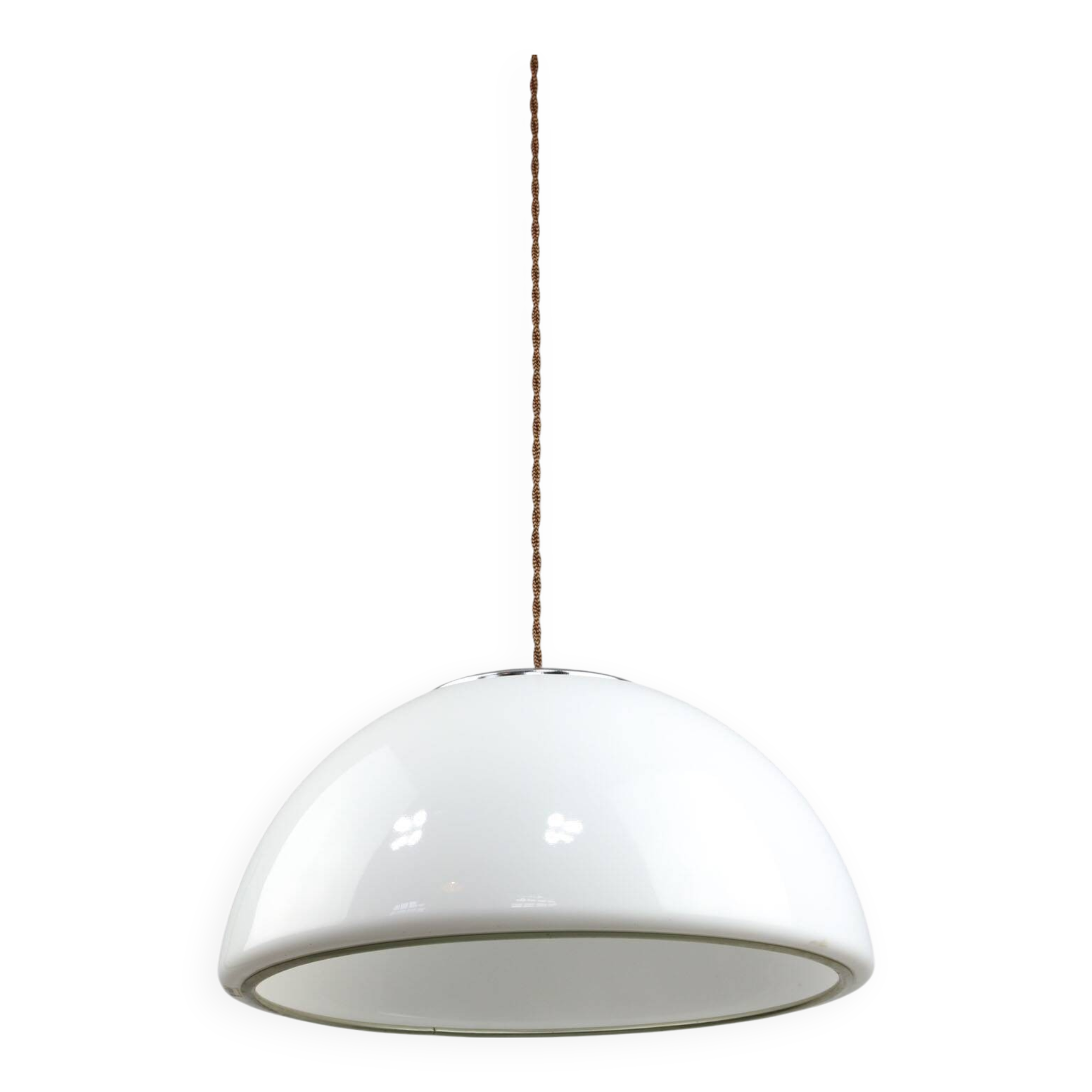 Space-age White Pendant by Luigi Massoni for Guzzini, 1960s