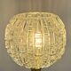 lampe chandelier en bronze doré XIXe avec globe en verre pointe de diamant