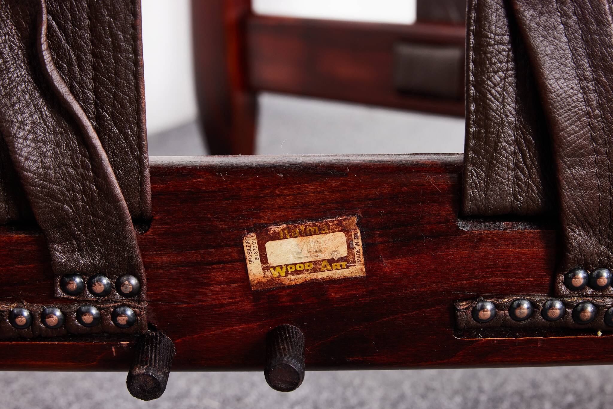 Canapé en palissandre et cuir de veau des années 60, rodeio par jean gillon, 1968