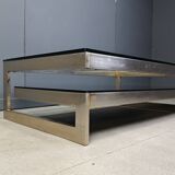 Vintage two tier belgochrom 23kt coffee table, 1970s