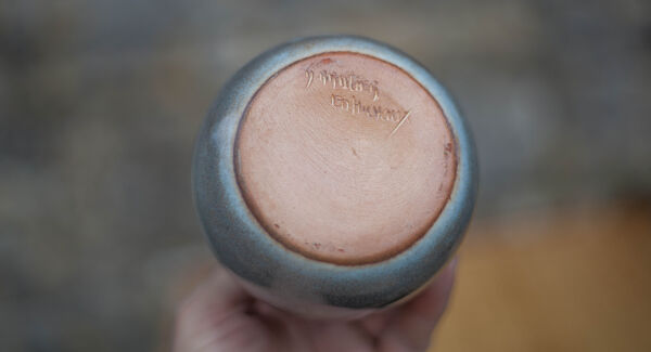Vase boule terre cuite vernissé