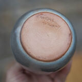 Glazed terracotta ball vase